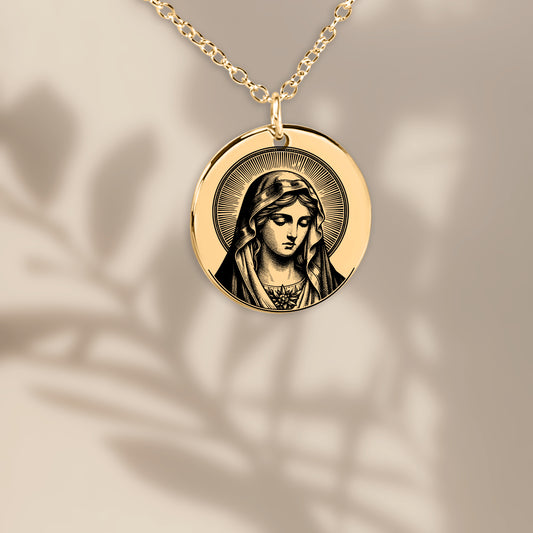 Virgin Mary Blessing Custom Necklace