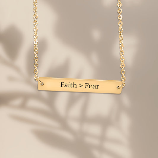 Faith > Fear Bar Necklace