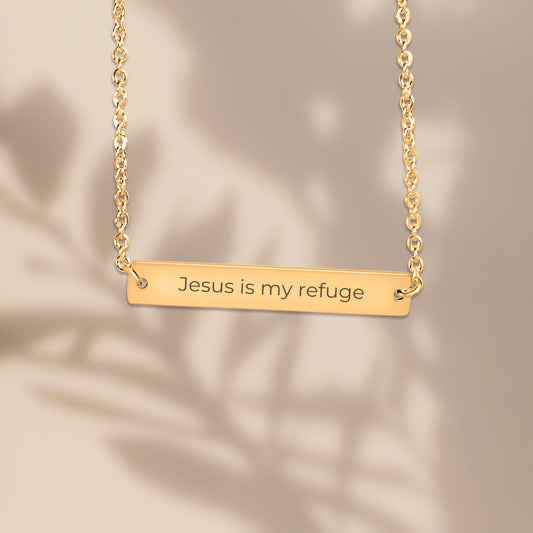 Jesus is my refuge custom necklace