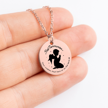 First Communion Custom Text Necklace