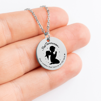 First Communion Custom Text Necklace